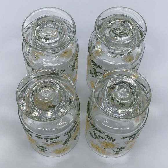 Rare Vintage Footed Libbey Daisy Glasses - Picture 2 of 8